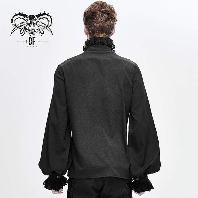 Men's Gothic Falbala Collar Ruffles Puff Sleeves Shirts