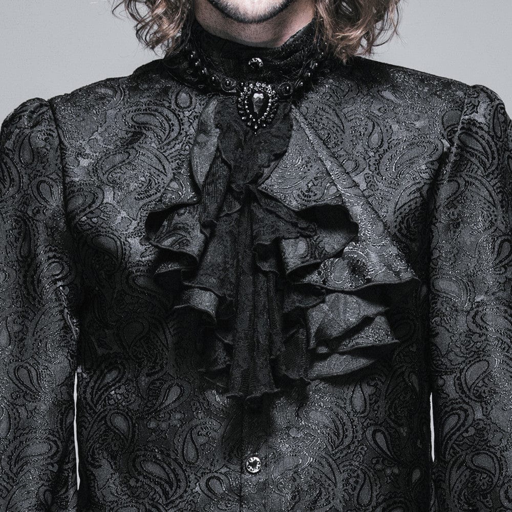 DEVIL FASHION Men's Gothic Multilayer Lace Neckwear