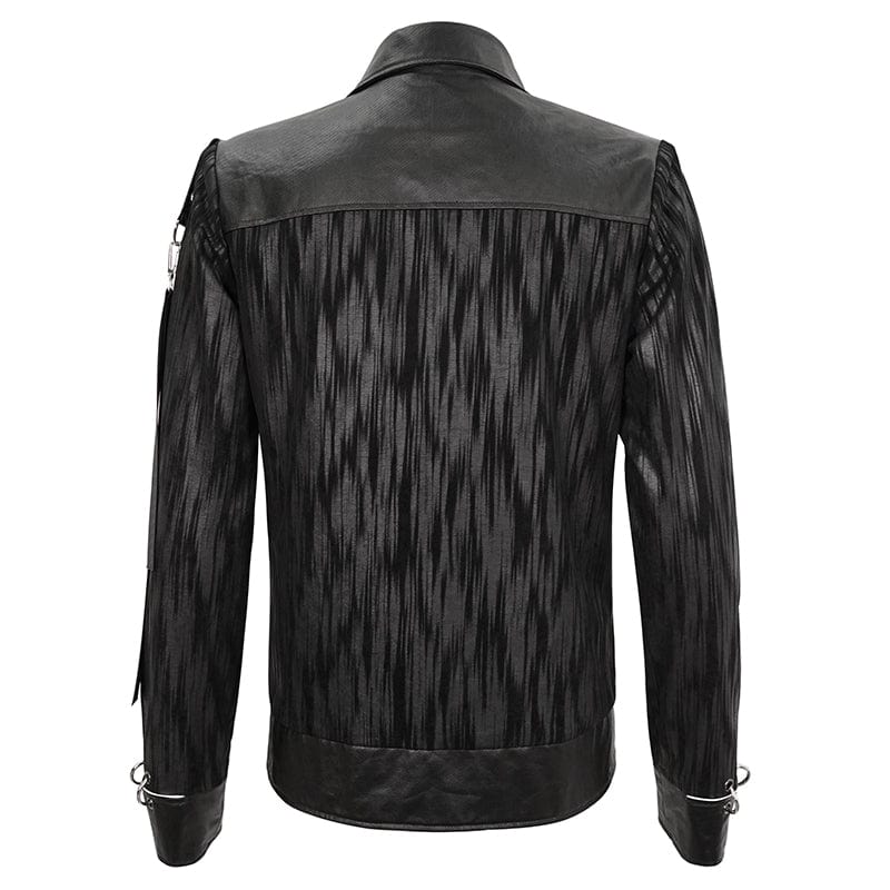 DEVIL FASHION Men's Gothic Splice Ribbed Jacket
