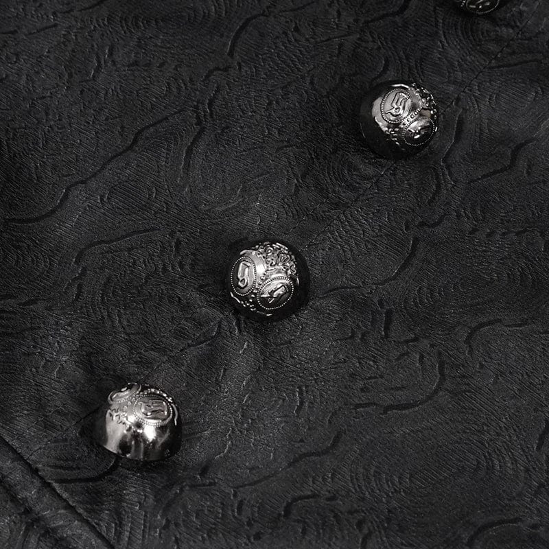 DEVIL FASHION Men's Gothic Turn-down Collar Cross Zipper Coat