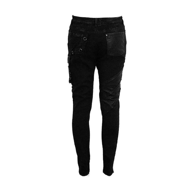Men's Punk Rivets Straight-leg Pants