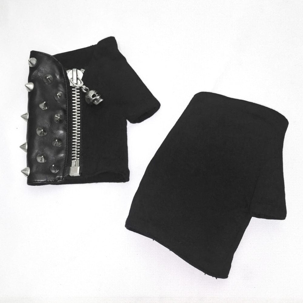DEVIL FASHION Men's Punk Skull Rivets Gloves