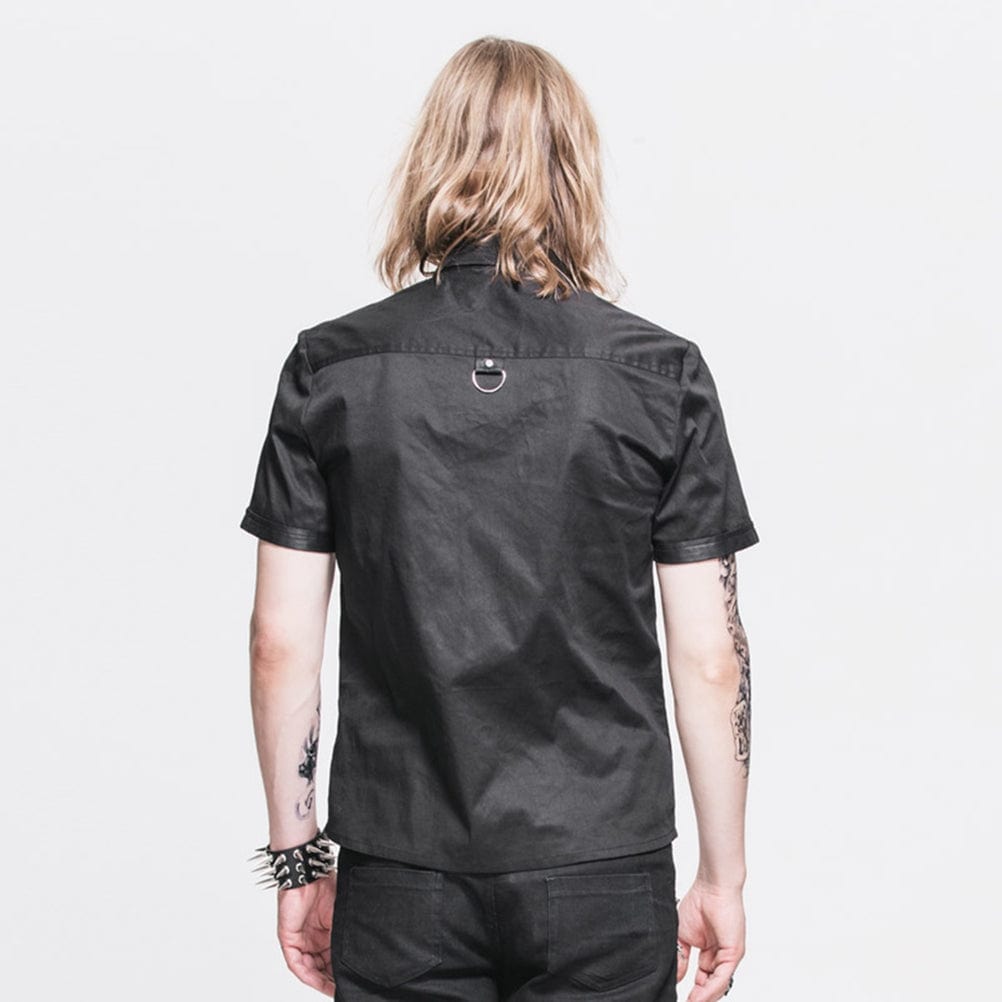 DEVIL FASHION Men's Punk Style Short Sleeve Shirt