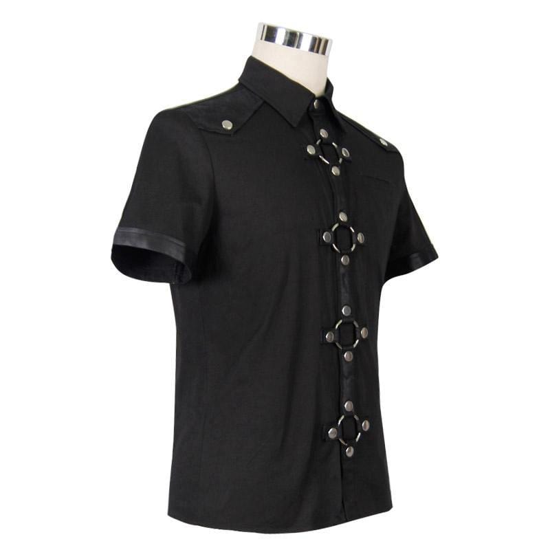 DEVIL FASHION Men's Punk Style Short Sleeve Shirt