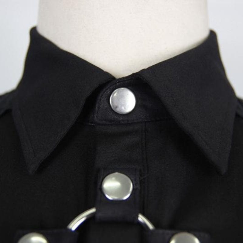 DEVIL FASHION Men's Punk Style Short Sleeve Shirt