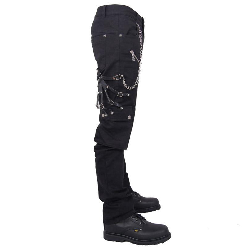 Men's Punk Trousers With Metal Chain