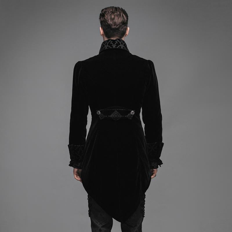 DEVIL FASHION Men's Ruffled Sleeve Vintage Tailcoat