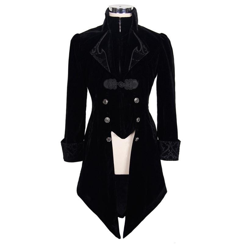 DEVIL FASHION Men's Ruffled Sleeve Vintage Tailcoat