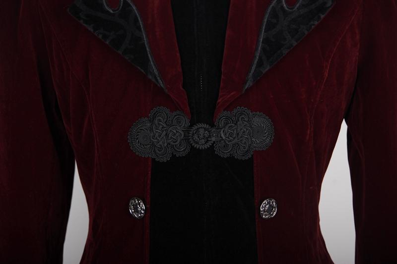 DEVIL FASHION Men's Ruffled Sleeve Vintage Tailcoat