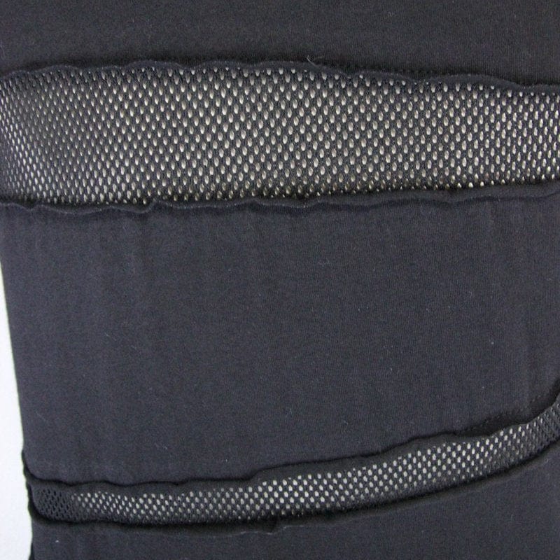 DEVIL FASHION Men's Short Sleeve Mesh Band Punk T-Shirt