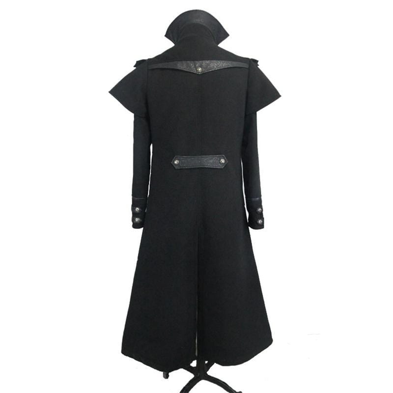 DEVIL FASHION Men's Steampunk Military Style Long Coat