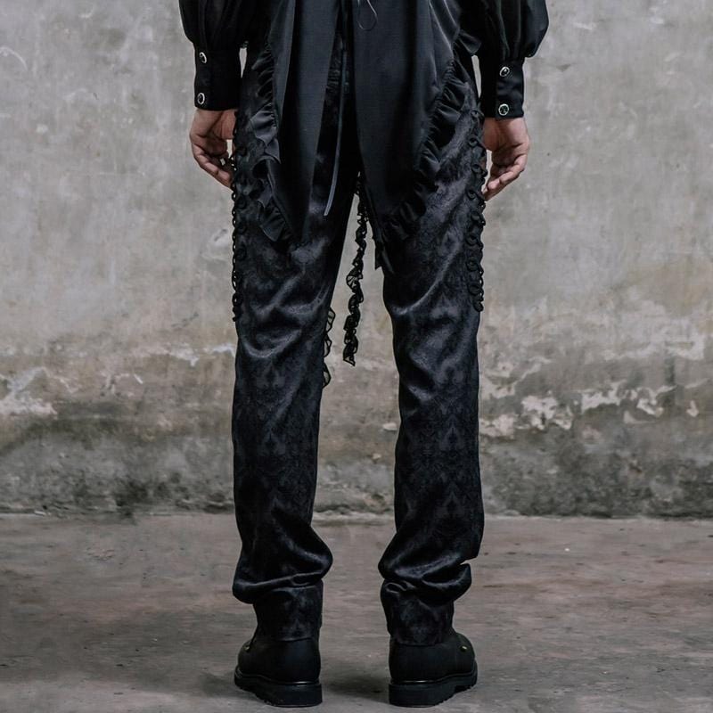 DEVIL FASHION Men's Vintage Brocade Trousers