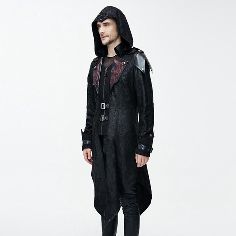DEVIL FASHION Men's Vintage Tailcoat With Leather Details