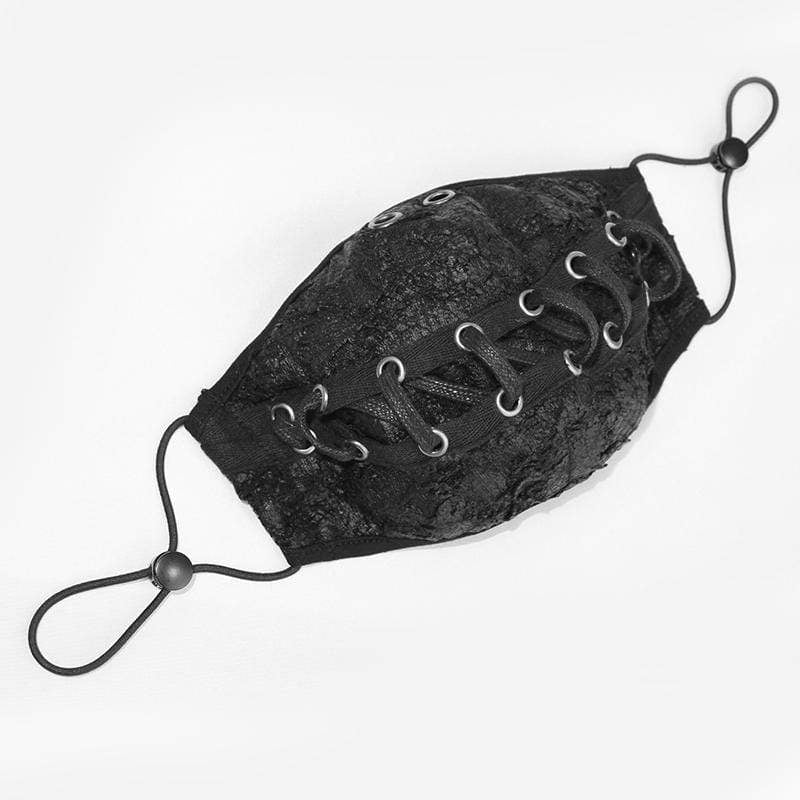 Unisex Grunge Frayed Wrinkle Ropes Masks With Disposable Filter Insert Set of two