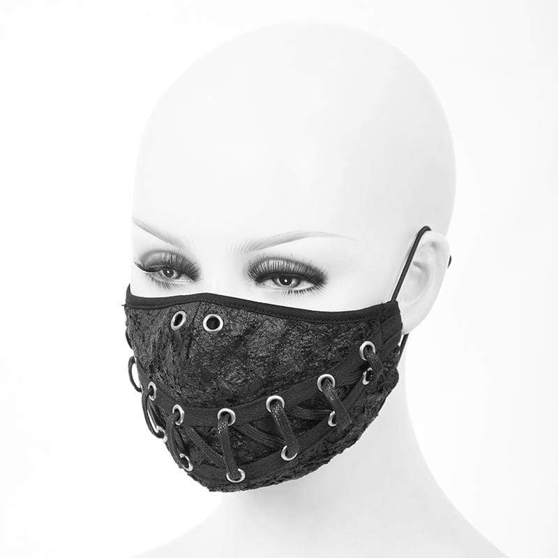 Unisex Grunge Frayed Wrinkle Ropes Masks With Disposable Filter Insert Set of two