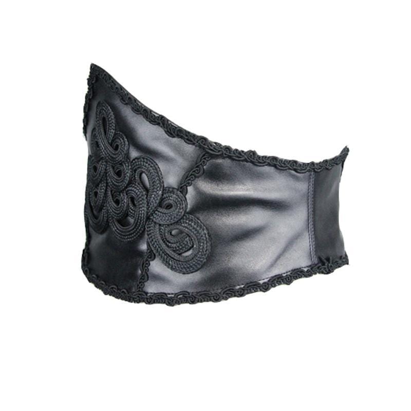 DEVIL FASHION Women's Broad Gothic Leather Waist Girdle
