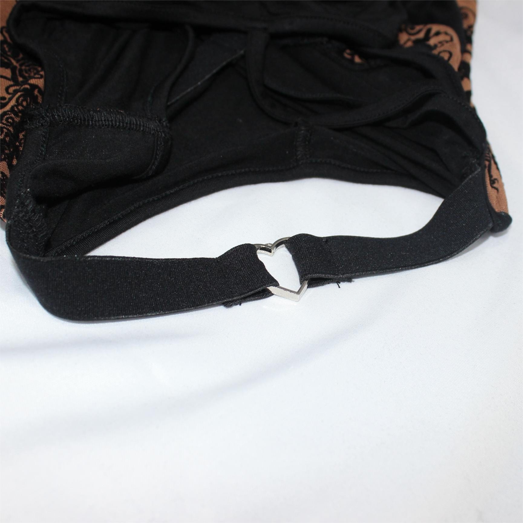 DEVIL FASHION Women's Goth Hollow Out Irregular Floral Dress