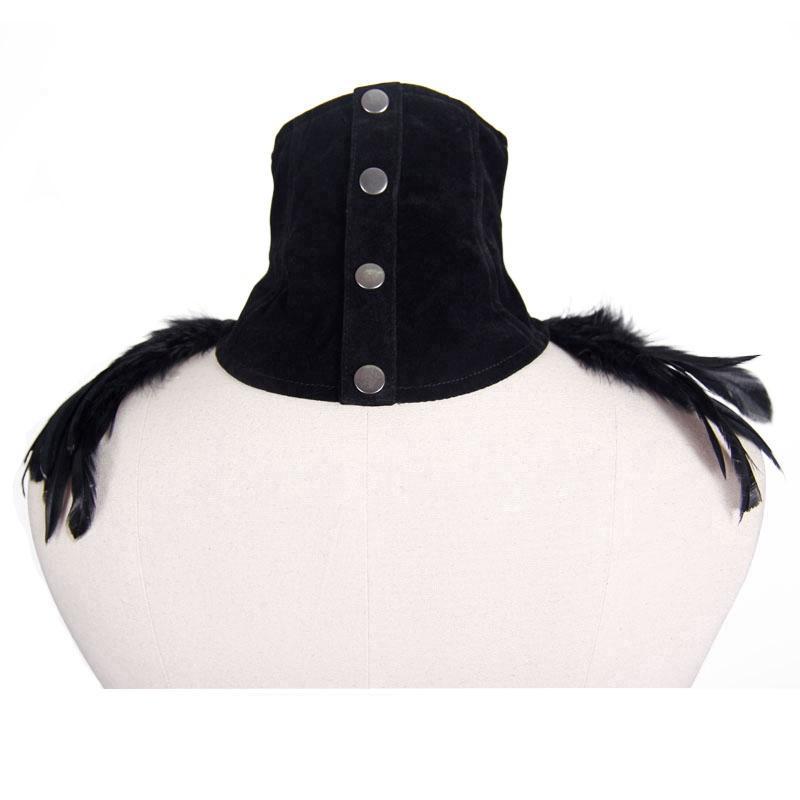 Women's Goth Velvet & Feather Collar