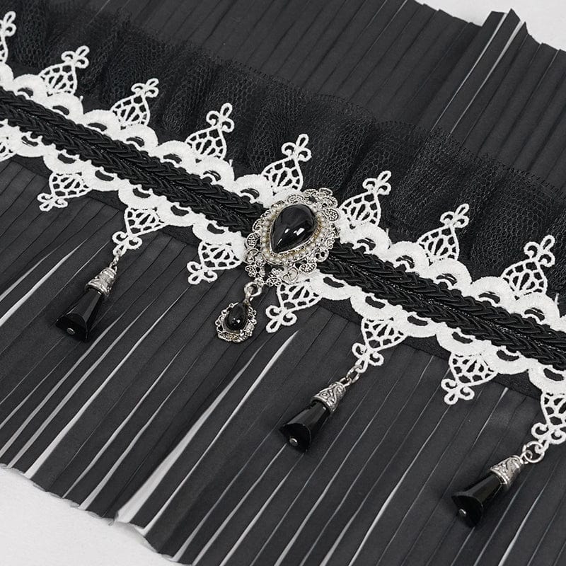 DEVIL FASHION Women's Gothic Double Color Beaded Neckwear