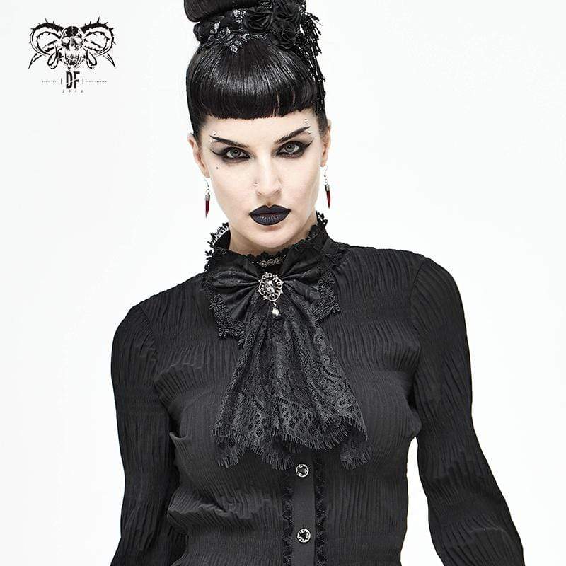 Women's Gothic Lace Bowknot Black Neckwear