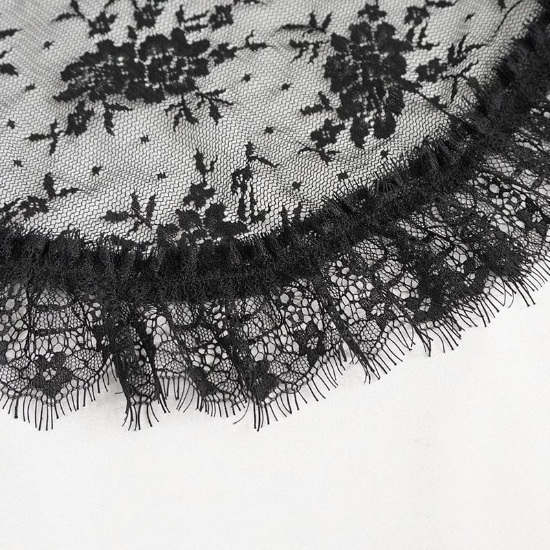 DEVIL FASHION Women's Gothic Lace Splice Split Dress