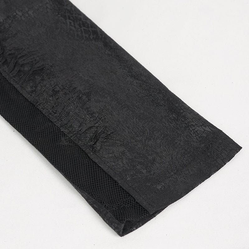 DEVIL FASHION Women's Gothic Metal Chain Ripped Leggings