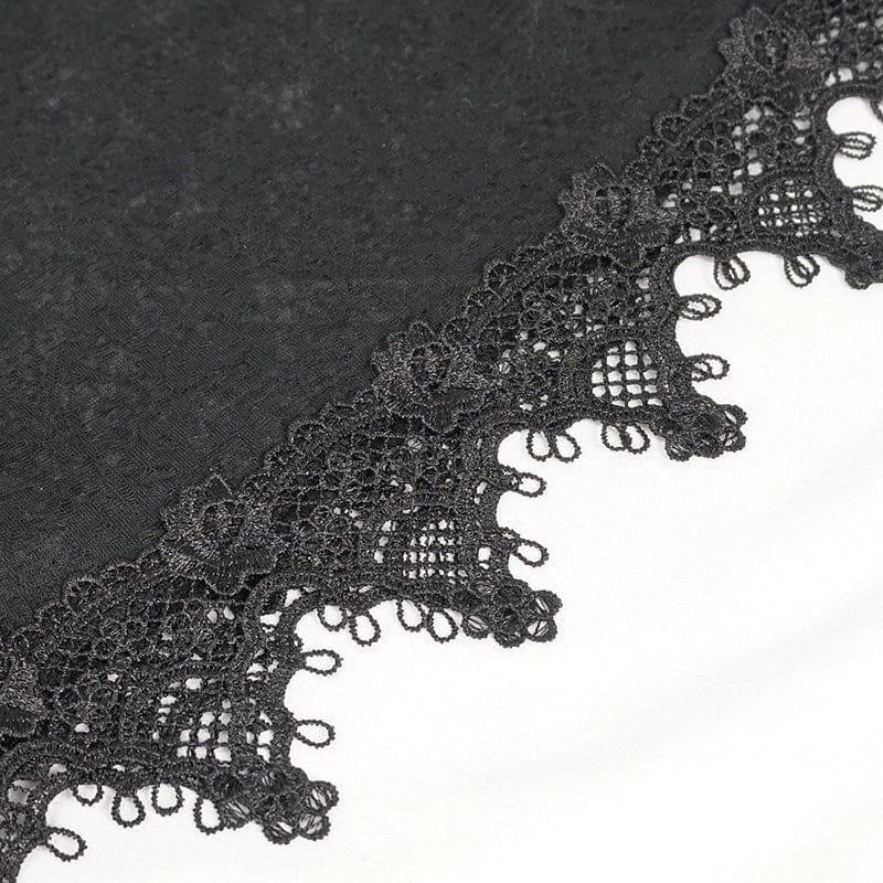 DEVIL FASHION Women's Gothic Off Shoulder Lace Splice Dress