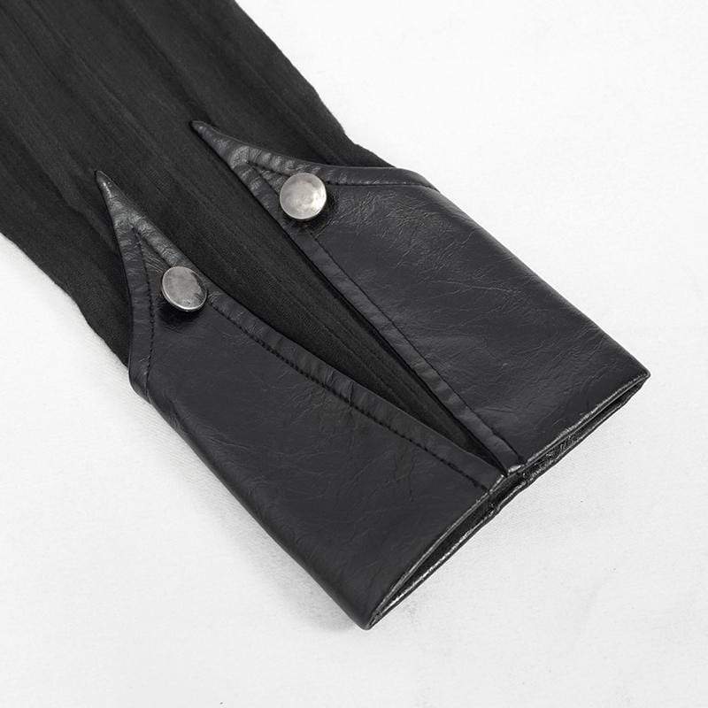 Women's Gothic Slim Fitted Strappy Splice Shirt