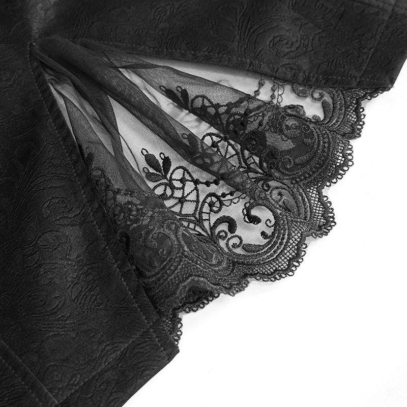 DEVIL FASHION Women's Gothic Slim Fitted Strappy Split Skirt