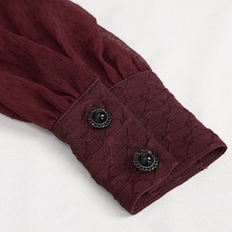 DEVIL FASHION Women's Gothic Strappy Off Shoulder Halterneck Shirt Red