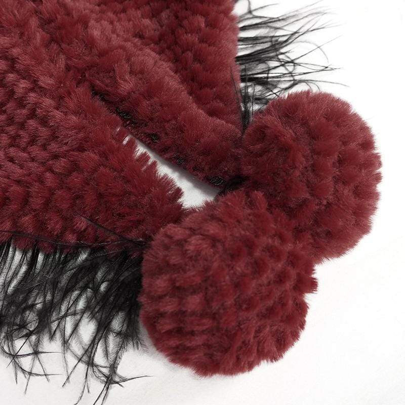 DEVIL FASHION Women's Gothic Strappy Unedged Cloak with Hood Red