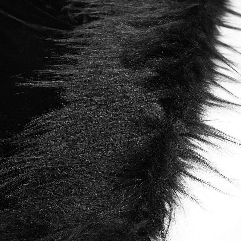 DEVIL FASHION Women's Gothic Zipper Velvet Cloak with Witch Hood