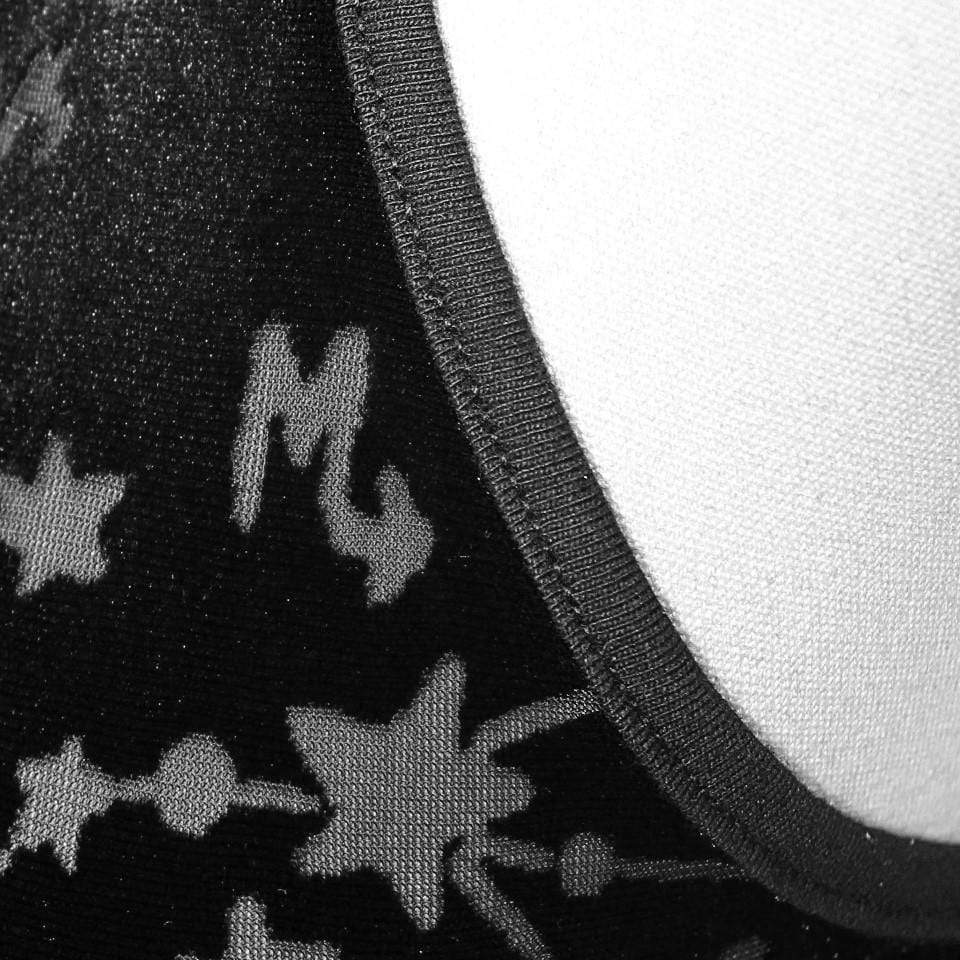 DEVIL FASHION Women's Lace-up Sheer Constellation Moon Tank Tops