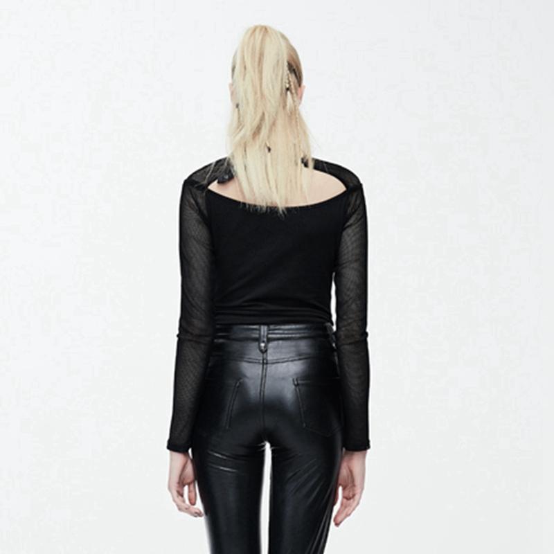 DEVIL FASHION Women's Mesh Punk Top