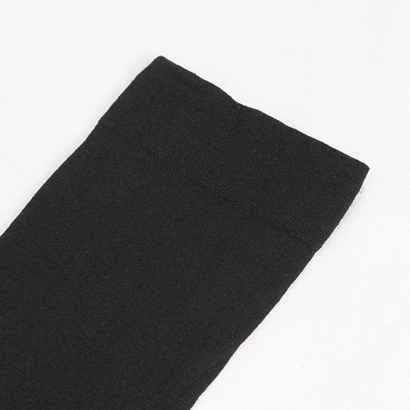 DEVIL FASHION Women's Punk Asymmetrical Mesh Splice Socks with Garter