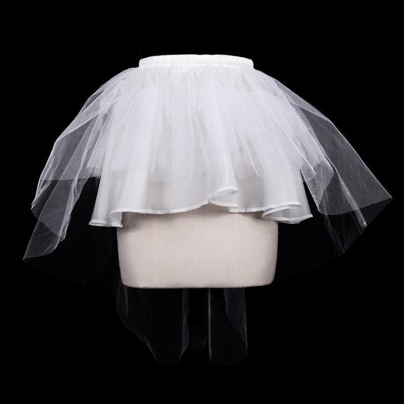 DEVIL FASHION Women's Punk Mini Skirt With Net