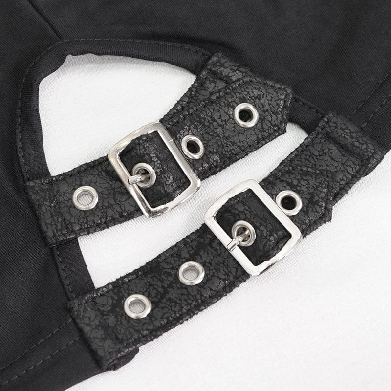 DEVIL FASHION Women's Punk Rivets Skull Halterneck Bustier