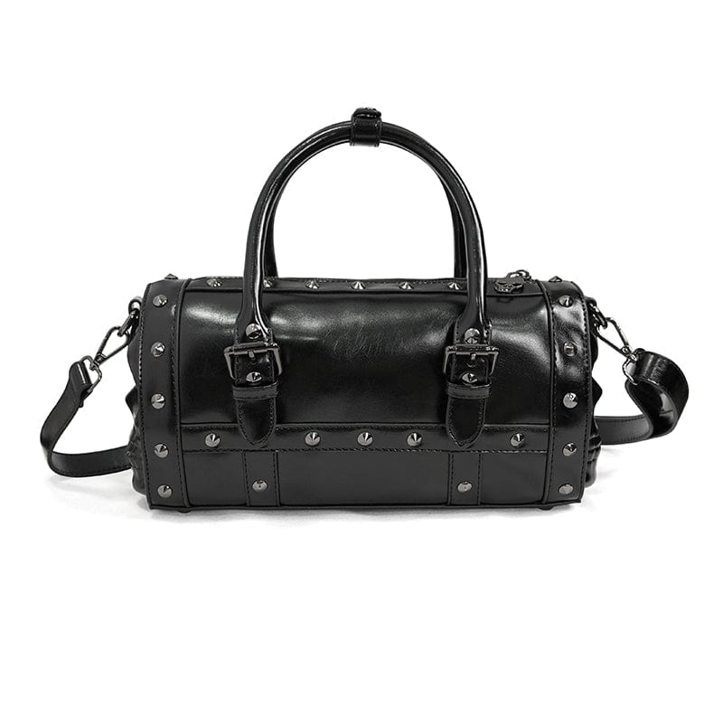 DEVIL FASHION Women's Punk Skull Rivets Faux Leather Bag