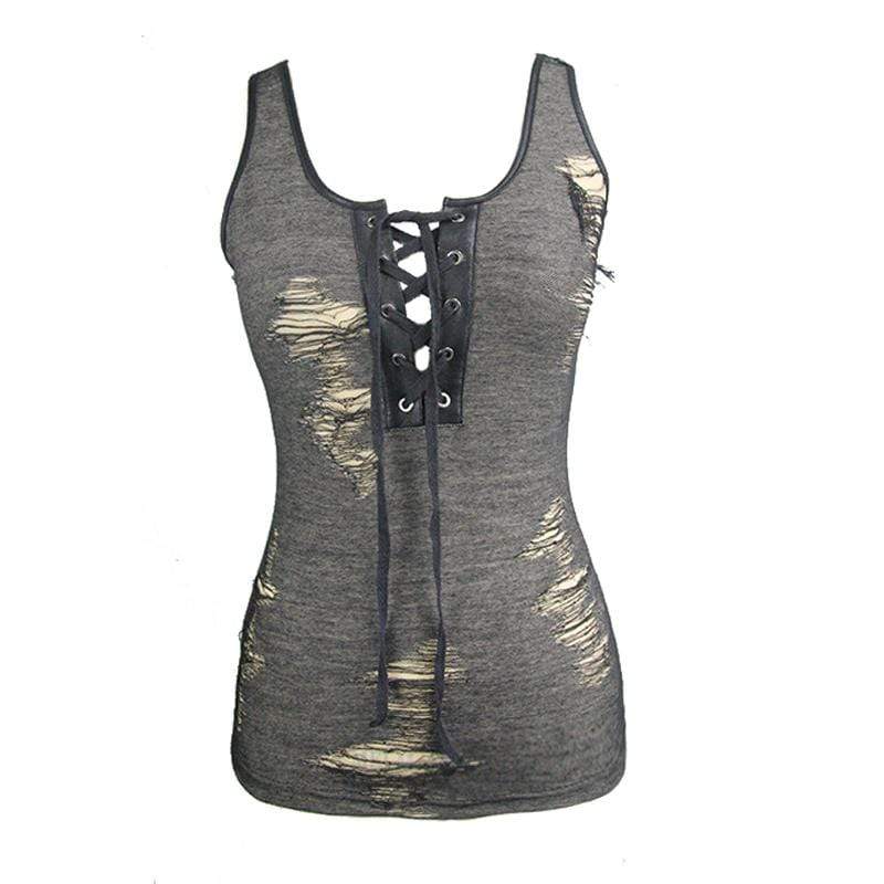 DEVIL FASHION Women's Short Grunge Top