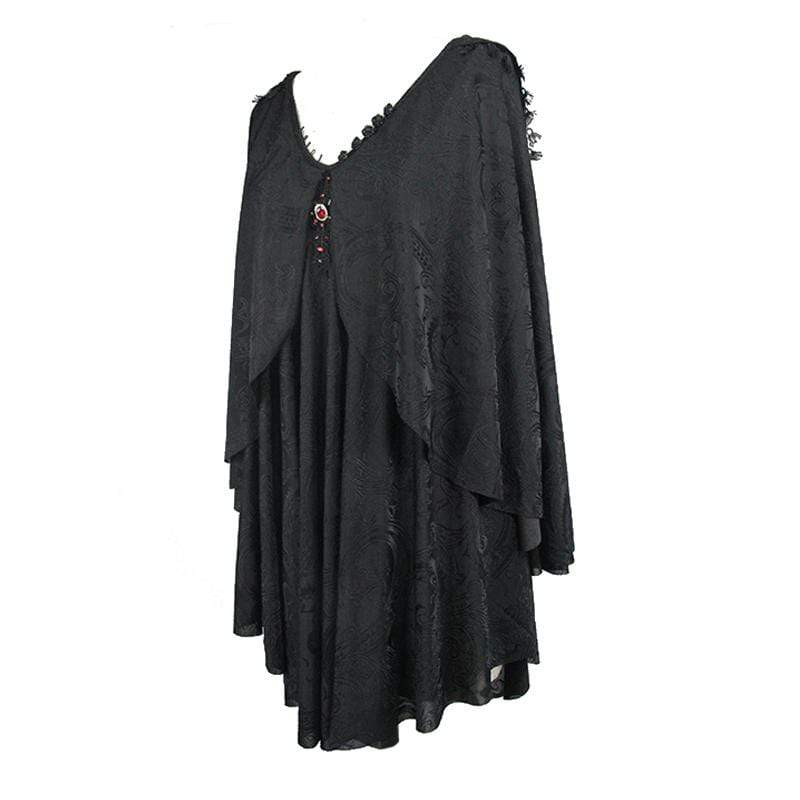 DEVIL FASHION Women's Short Hooded Goth Dress