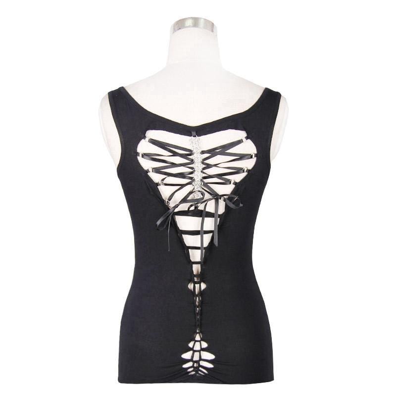 DEVIL FASHION Women's Sleeveless Punk Top