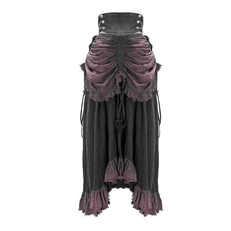 Women's Vintage High-Waisted Gorgeous Muti-layered Ruched Skirts Gowns