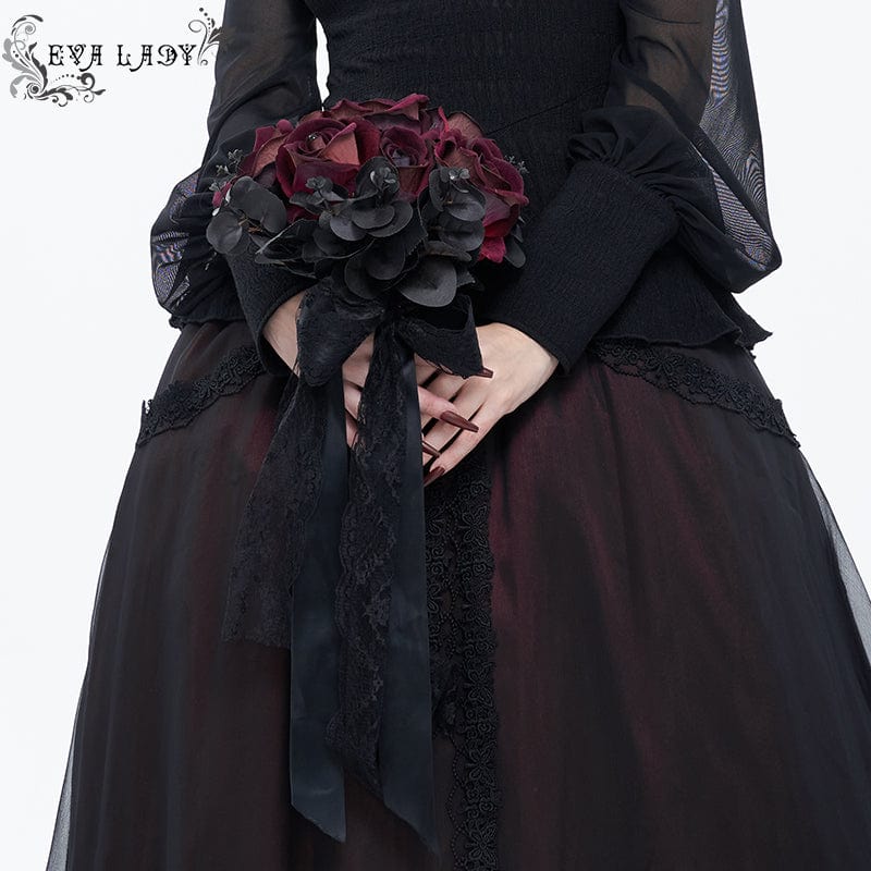 EVA LADY Roses Bridal Wedding Hand Bouquet Bridesmaid Holding Artificial Fake Flowers