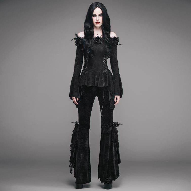 EVA LADY Women's Embellished Gothic Punk Top