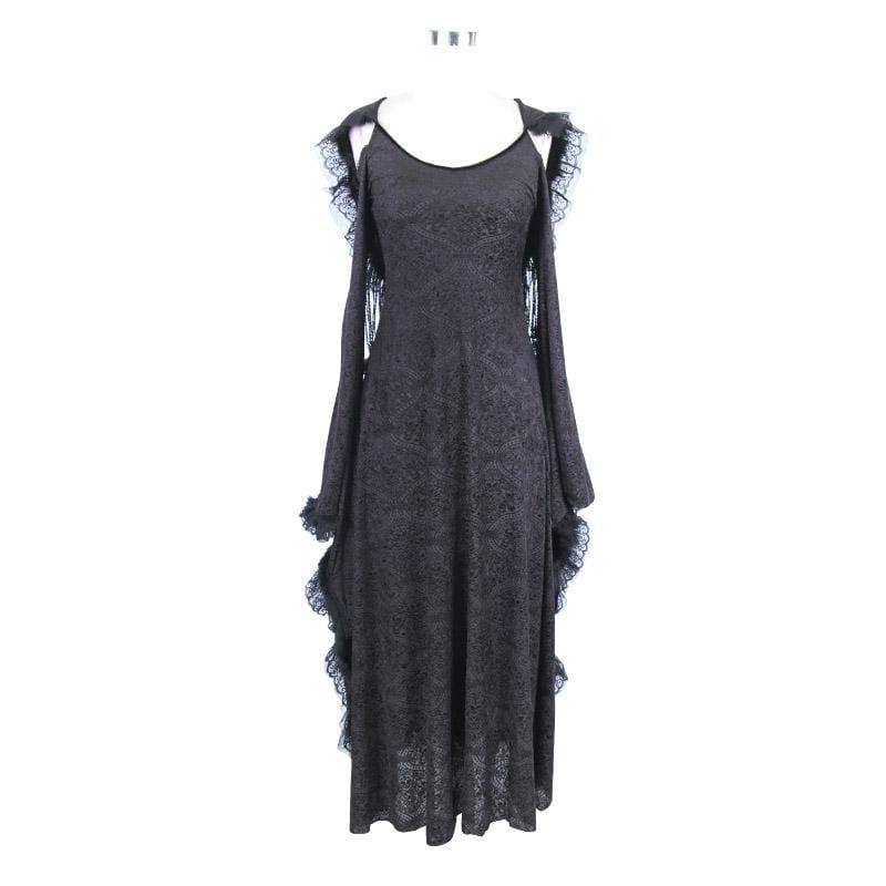 EVA LADY Women's Goth Jacquard Hooded Dress