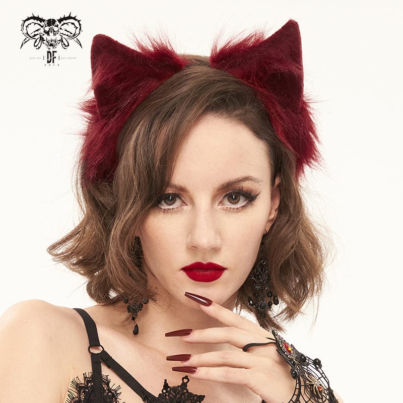 EVA LADY Women's Gothic Bunny Ears Headband Black