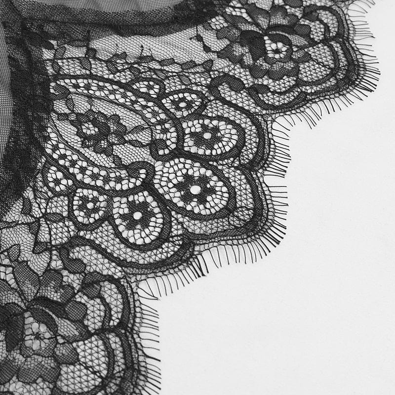 EVA LADY Women's Gothic Flare Sleeved Backless Sheer Sexy Nightgown