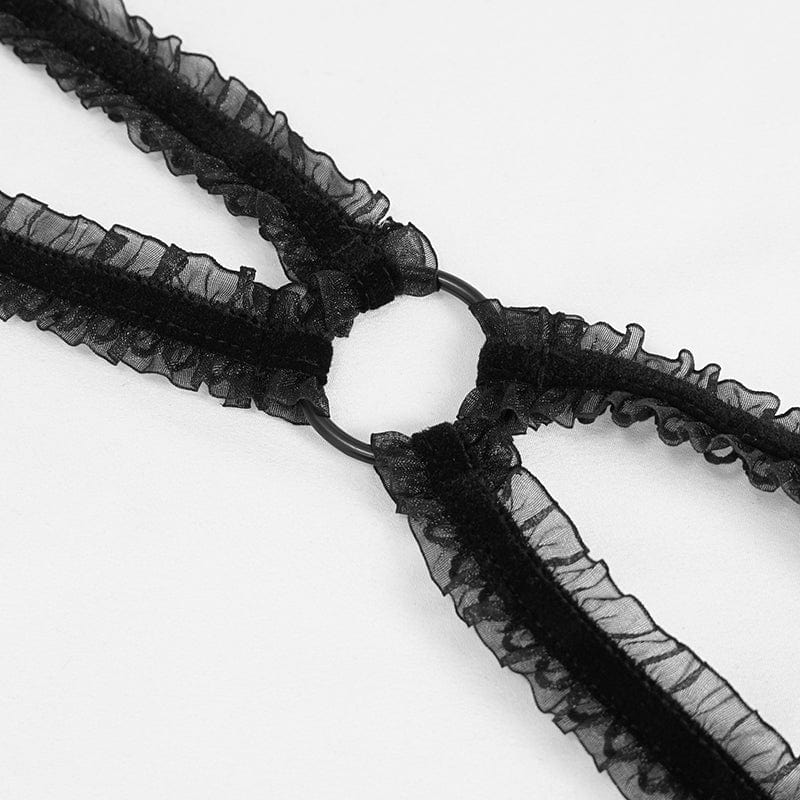 EVA LADY Women's Gothic Sexy Lace Bra lingerie Set