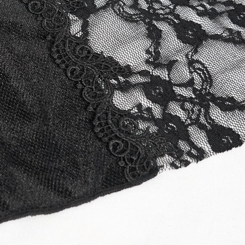 EVA LADY Women's Gothic Strappy Lace Splice Flared Pants