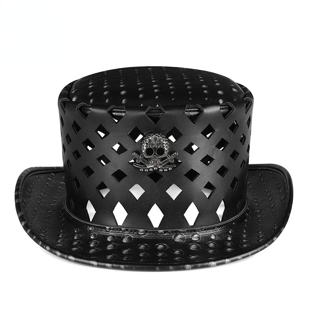 Kobine Men's Gothic Cutout Skull Hat